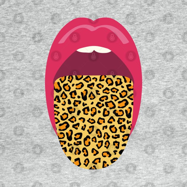 Red Lips Leopard Tongue by Leopards